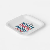 ハリス–2024選挙のためのホワイトダデス ペーパープレート (傾斜あり)