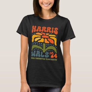 ハリスWワルツ2024レトロボホヴィンテージグルーヴィーフロー Tシャツ