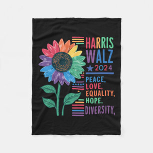 ハリスW平和愛の平等の希望ダイバーシティカマラ フリースブランケット
