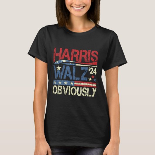 ハリスW明らかに！ハリスワルツ2024年選挙 Tシャツ (正面)