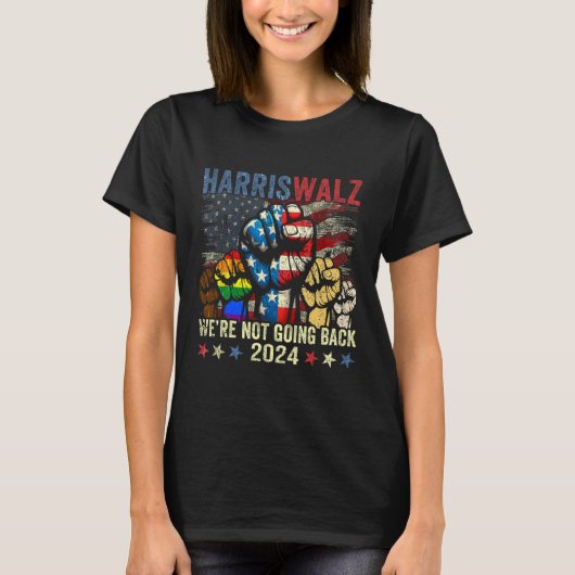 ハリスW社長2024我々は戻らない Tシャツ (正面)