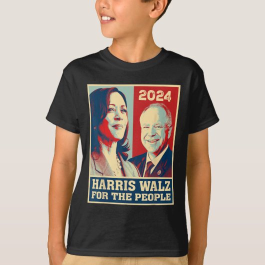 ハリスW 2024人民民主党投票カマラ Tシャツ (正面)
