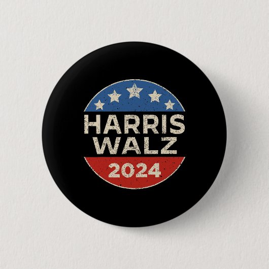 ハリスWAlzheimer 2024社長Kamala Harris Tim 缶バッジ (正面)