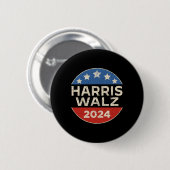 ハリスWAlzheimer 2024社長Kamala Harris Tim 缶バッジ (正面&裏面)