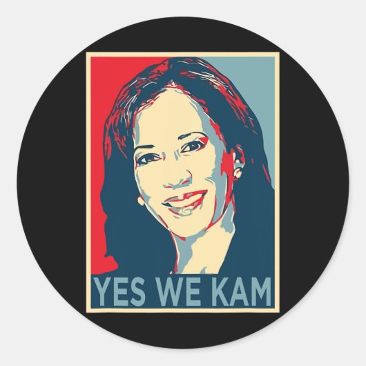 ハリスYesWe Kam 2024選挙政治運動 ラウンドシール (正面)