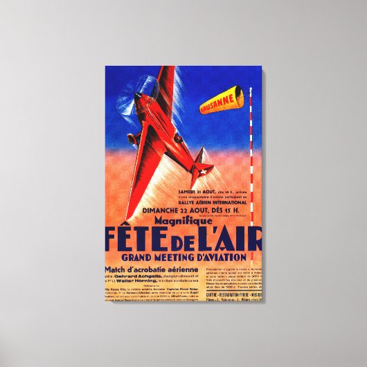 ハリセ・ヒルシュのプロモーション・ポストをフィーチャーしたエアショー キャンバスプリント (正面)