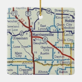 ハリソンビルMOヴィンテージの地図 セラミックオーナメント