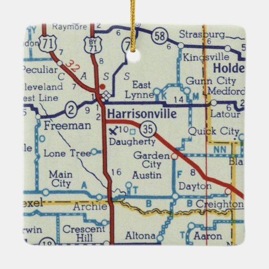 ハリソンビルMOヴィンテージの地図 セラミックオーナメント (裏面)