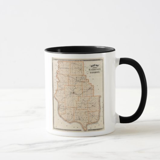 ハリソン郡の地図 マグカップ (右)