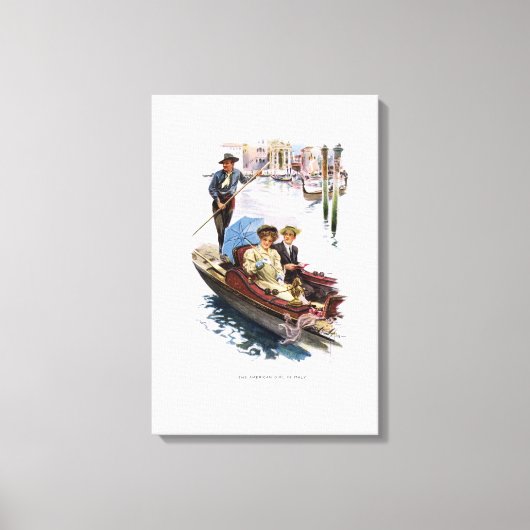 ハリソン・フィッシャーによるイタリアのアメリカ人女性 キャンバスプリント (正面)