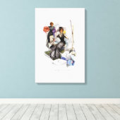 ハリソン・フィッシャーによるフランスのアメリカン・ガール キャンバスプリント (インサイチュ (ウッドフロア))