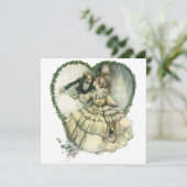 ハリソン・フィッシャーのヴィンテージイラスト、クリスマスの花嫁と花婿 招待状 (スタンド正面)