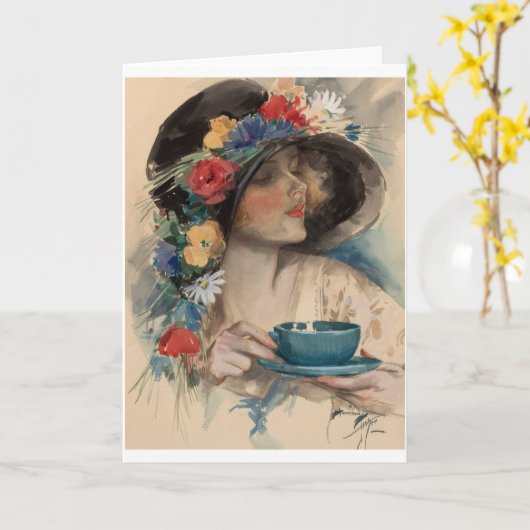 ハリソン・フィッシャー・アフタヌーンティー カード (黄色い花)