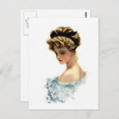 ハリソン・フィッシャー・ガール・イン・ブルー ポストカード (正面/裏面)