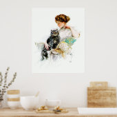 ハリソン・フィッシャー: Woman with Cat ポスター (キッチン)