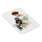 ハリソン・フィッシャー： Woman with Cat マグネット (右側)