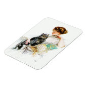 ハリソン・フィッシャー： Woman with Cat マグネット (左側)