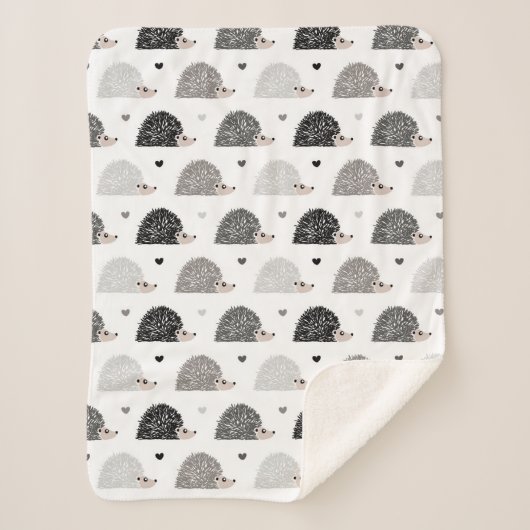 ハリネズミおよびハート シェルパブランケット (正面)