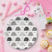 ハリネズミおよびハート ペーパープレート (パーティー)