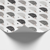 ハリネズミおよびハート ラッピングペーパー (角)