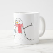ハリネズミおよび雪だるま ジャンボコーヒーマグカップ (正面右)