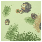 ハリネズミおよびPineconesの生地 ファブリック (見本)