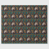 ハリネズミお洒落 ラッピングペーパー (フラット)