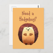 ハリネズミかわいいハリネズミ動物のおもしろい引用文が必要 ポストカード (正面/裏面)