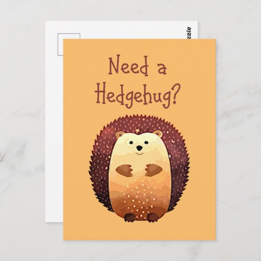 ハリネズミかわいいハリネズミ動物のおもしろい引用文が必要 ポストカード (正面/裏面)
