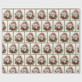 ハリネズミかわいいベビーウッドランドアニマルクリスマス ラッピングペーパー (フラット)