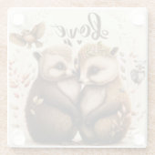 ハリネズミがラブコースターに ガラスコースター (裏面)