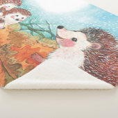 ハリネズミが互いに話し合うイラストレーション シェルパブランケット (3/4)