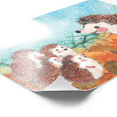 ハリネズミが互いに話し合うイラストレーション フォトプリント (角)