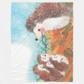 ハリネズミが互いに話し合うイラストレーション フリースブランケット (正面)