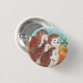 ハリネズミが互いに話し合うイラストレーション 缶バッジ (正面&裏面)