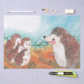 ハリネズミが互いに話し合うイラストレーション 薄葉紙 (クラフト)