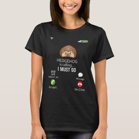 ハリネズミが動物の皮肉を言って Tシャツ (正面)