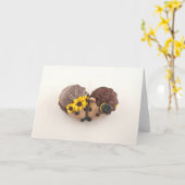 ハリネズミが大好き!グリーティングカード. カード (黄色い花)