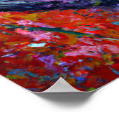 ハリネズミが花を嗅ぐパレットナイフスタイルアート ポスター (角)