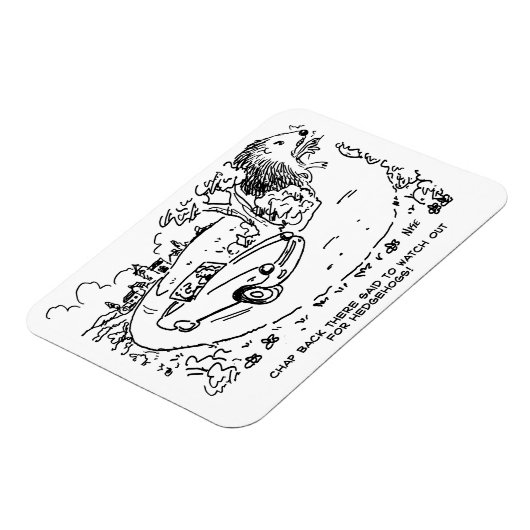 ハリネズミで田舎のスポーツカーを運転 マグネット (左側)