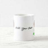 ハリネズミとイチゴの花パーソナライズされた幸せ コーヒーマグカップ (中央)