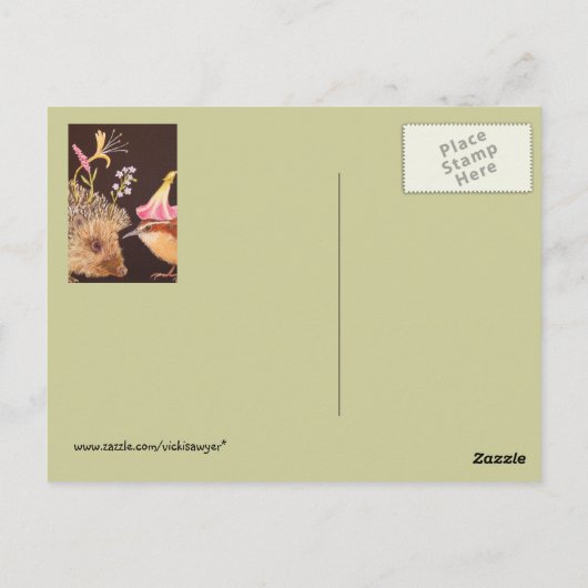 ハリネズミとカロライナのウォレン葉書 ポストカード (裏面)