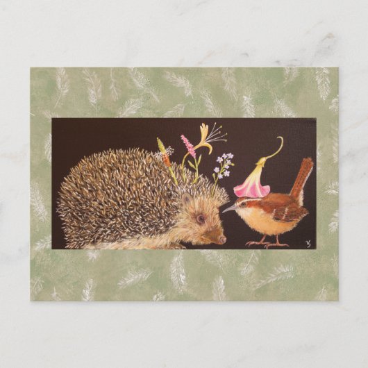 ハリネズミとカロライナのウォレン葉書 ポストカード (正面)