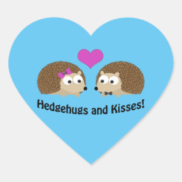 ハリネズミとキスのかわいいハリネズミ ハートシール