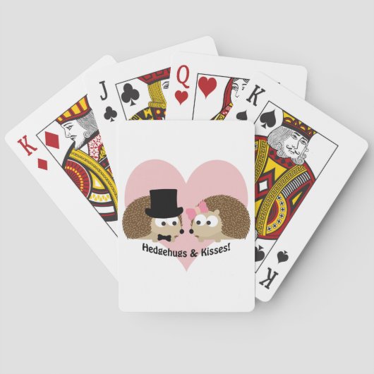 ハリネズミとキスハリネズミのカップル トランプ (裏面)