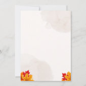 ハリネズミとキノコ秋ウッドランドベビーシャワー 招待状 (裏面)