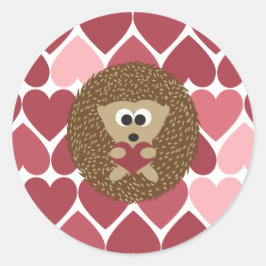 ハリネズミとハート ラウンドシール