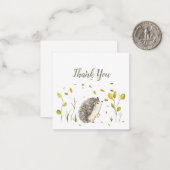 ハリネズミとビーイラストレーションありがとうノートカード ノートカード (正面/裏面インサイチュ)