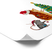 ハリネズミとマウスクリスマスツリー ポスター (角)