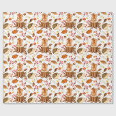 ハリネズミとリスの包装紙 ラッピングペーパー (フラット)